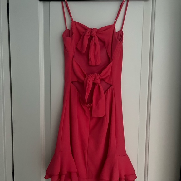 Lucy in the Sky Aubrey Ruffle Dress in Red Coral: size XS and S - Picture 4 of 7